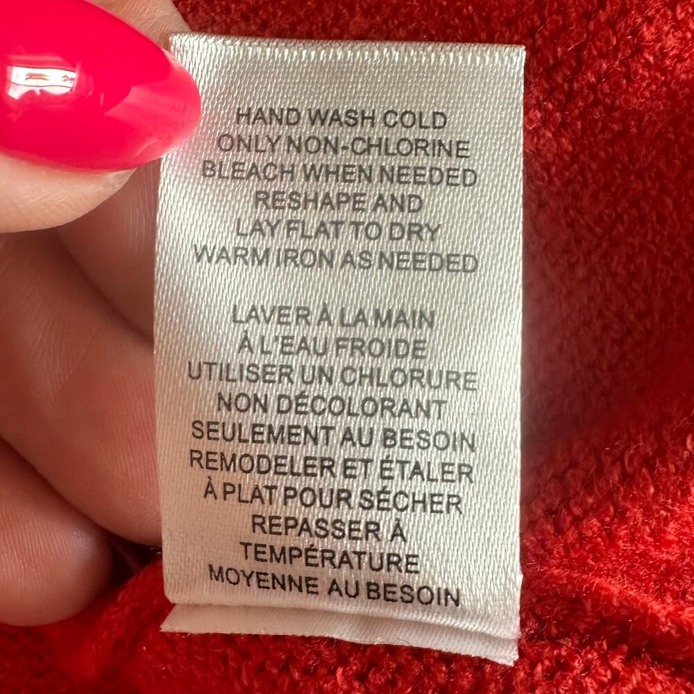 Tahari Women’s Viscose Blend Longline Crewneck Sweater Red | Size Large New - Picture 9 of 14